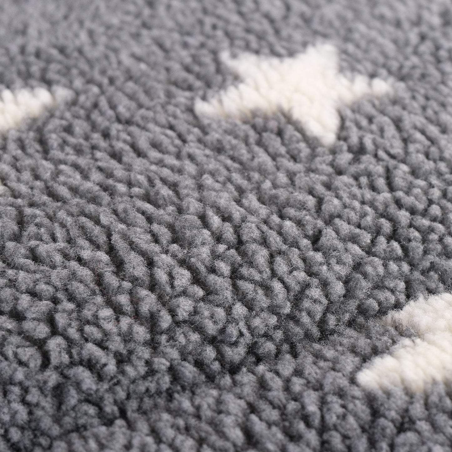 Petlife Sherpa Fleece Crate Grey with White Stars