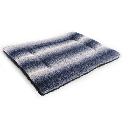 Petlife Sherpa Fleece Crate Mat Midnight Wolf Stripe