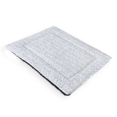 Petlife Sherpa Fleece Crate Mat Soft Grey