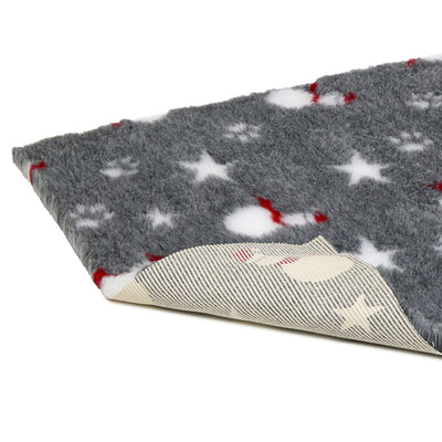 Christmas Vetbed® Mottled Grey with Snowmen