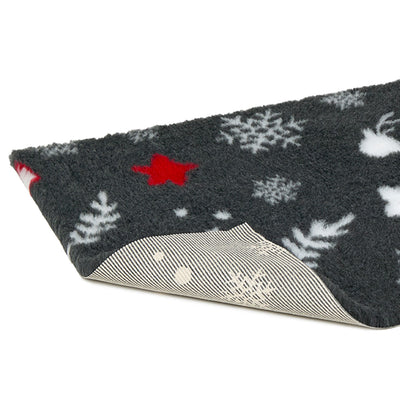 Christmas Vetbed® Charcoal with Snowflakes & Candy Canes