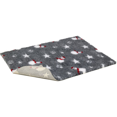 Christmas Vetbed® Mottled Grey with Snowmen